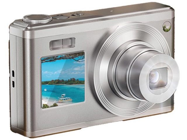KEIYO デジタルカメラ AN-DC002 自撮り シルバー デジカメ KEIYO(ケイヨー) AN-DC002 光学6倍ズームコンパクトデジタルカメラ: EC