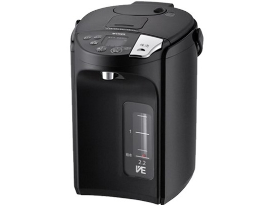 タイガー魔法瓶 電気ポット・電気ケトル 蒸気レスVE電気まほうびん とく子さん PIS-G220-KE [アーバンブラック]