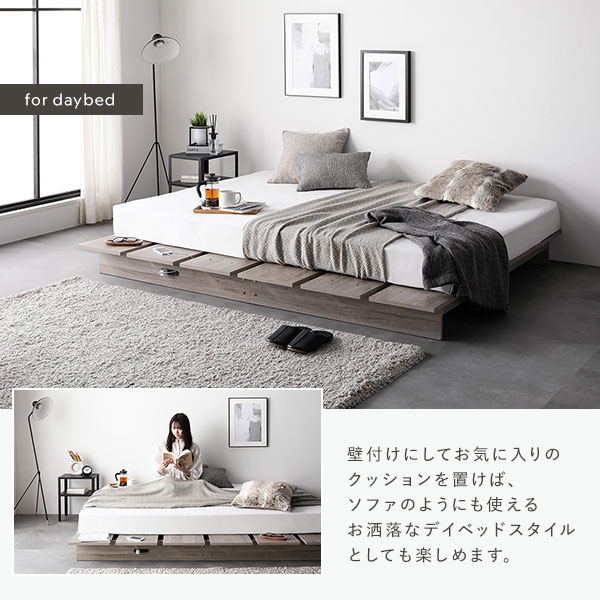 ローベッド シングル 幅120cm ベッドフレームのみ ホワイト ステージベッド シングルベッド 白 ホワイト ローベッド ステージタイプ 幅120cm 国産