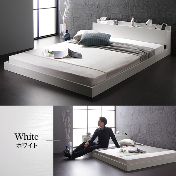セミダブルベッド ホワイト マットレス付き