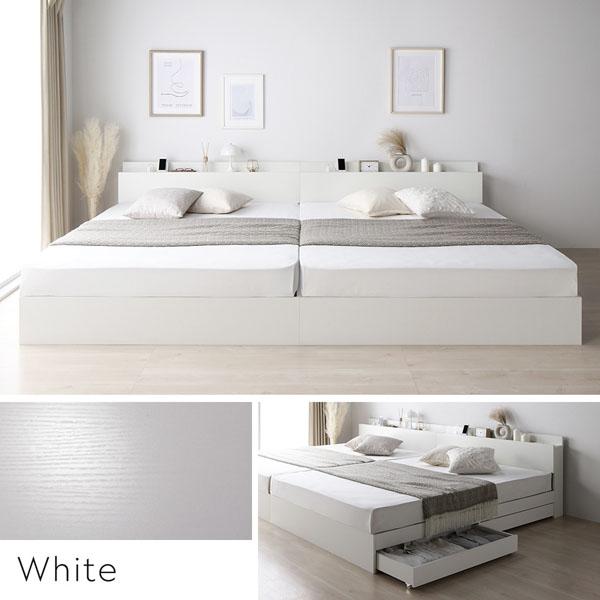 キングサイズベッド 白 ホワイト ベッド ワイド キングベッド 220