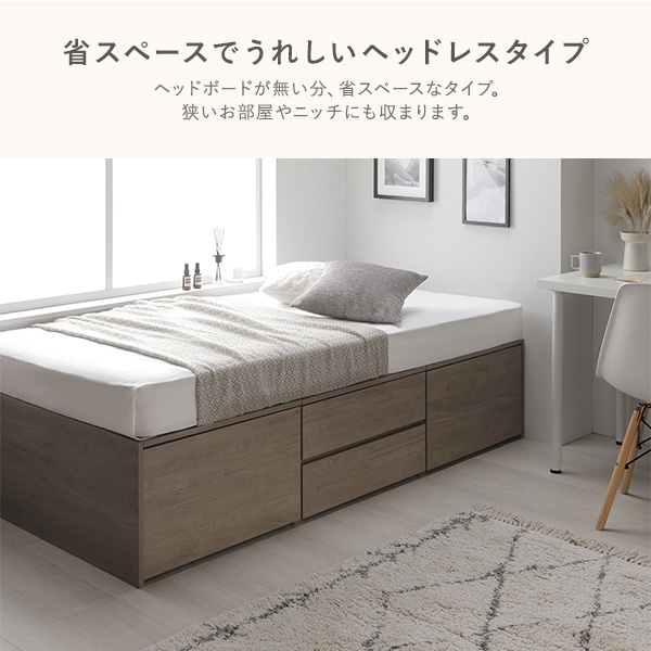 【R】セミダブル　マットレスなし【収納なし】 送料込み！【ホワイト】 楽天市場】ヘッドレスベッド セミダブル 収納付きベッド ヘッド