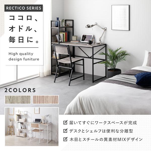 デスク (テーブル 机) セット 3点セット〔 デスク 幅90cm ＋シェルフ