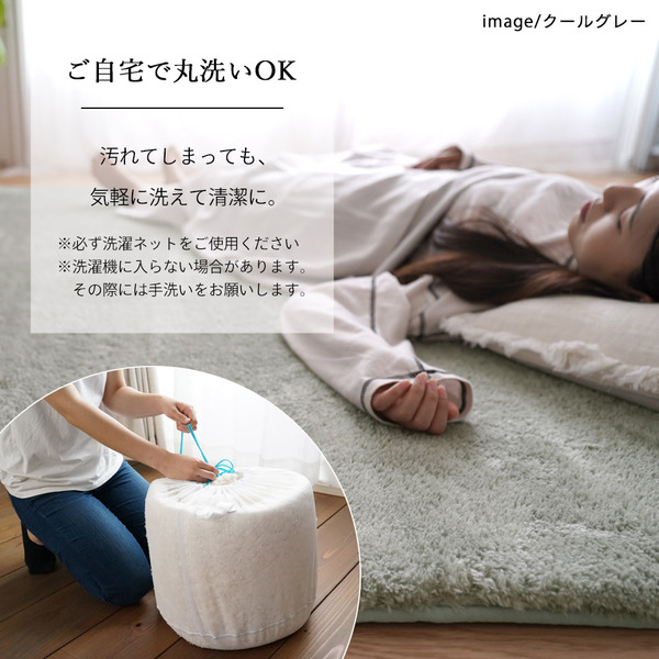 ラグ マット 絨毯 約190×240cm ベージュ 洗える ウォッシャブル 床暖房対応 クッション性 耐久性 マイクロファイバー 最高の手触り 2層ウレタンラグ 送料無料の通販は