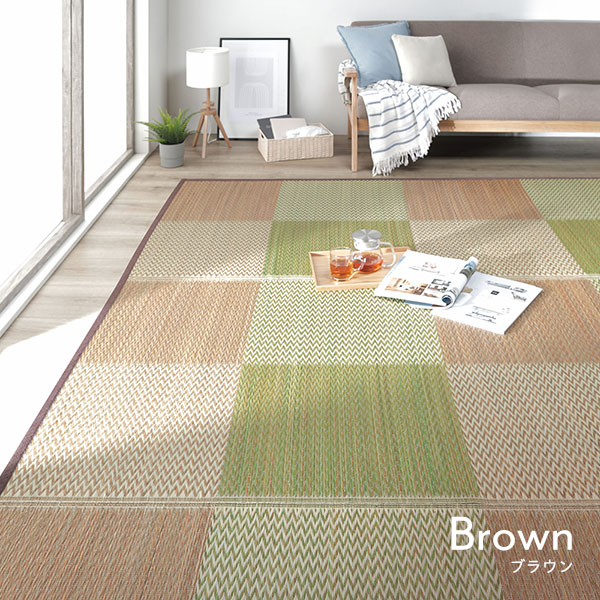 F竹 い草 ござ 国産 日本製 上敷き 和室 敷物 カーペット 本間 フリーカット お手入れ簡単 夏 抗菌防臭 調湿 消臭 空気清浄 汚れにくい 国産 い草ラグ DXランクス 柳川花ござ 和モダン ロングセラー