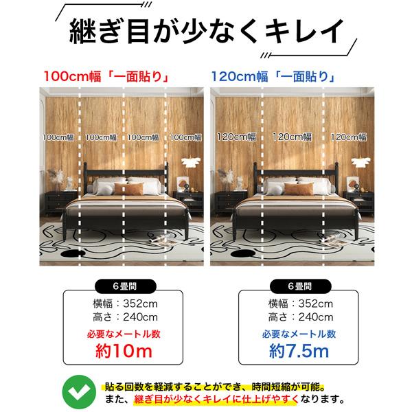 【幅120cm】7.5m巻 リメイクシート 壁紙 シール ベージュカラーの木目 ウォールデコシートWL-7018 送料無料の通販は