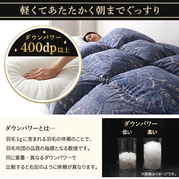 羽毛布団 掛け布団 キング アイボリー ダウン率93% 400dp パワーアップ加工 抗菌 防臭 防ダニ 日本製 国産 寝具〔代引不可〕(代引不可) インボイス対応)羽毛布団 掛け布団 キング アイボリー ダウン率93