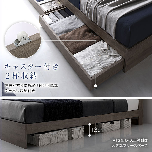 ベッド ワイドキング200(S+S) 国産ポケットコイルマットレス付き