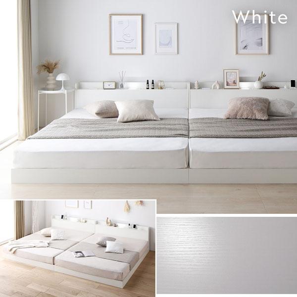 キングサイズベッド 白 ホワイト 単品 ベッド ワイド キングベッド 240