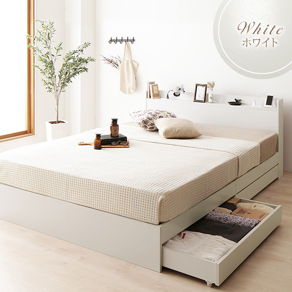 セミダブルベッド 白 ホワイト 単品 ベッド ベッドフレームのみ 白