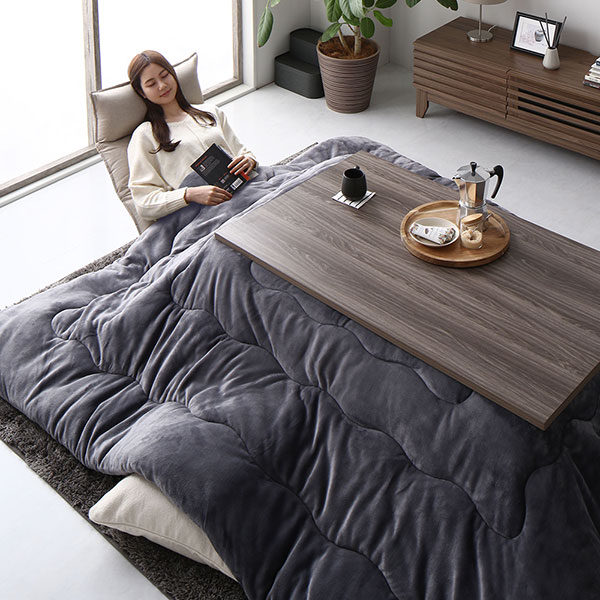 こたつ布団 こたつ掛け布団 単品 約185×235cm チャコールグレー 長方形