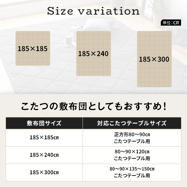 ラグ こたつ敷き布団 こたつ 布団 約185×300cm ネイビー 防音