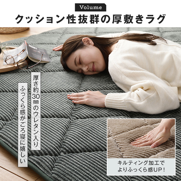 ラグ こたつ敷き布団 こたつ 布団 約185×300cm ネイビー 防音