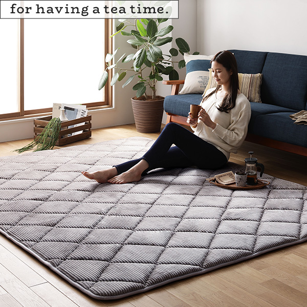 ラグ こたつ敷き布団 こたつ 布団 約185×300cm ベージュ 防音 コーデュロイ 無地 厚手 極厚 滑り 止め マット 敷ふとん ラグ こたつ敷き布団 こたつ 布団 約185×300cm ネイビー 防音