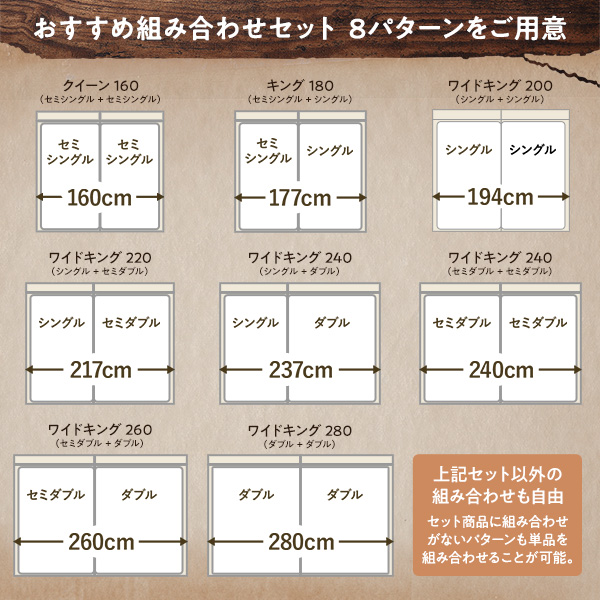ベッド ワイドキング 220(S+SD) 2層ポケットコイルマットレス