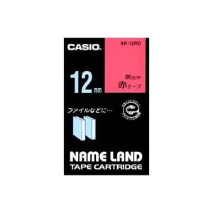 (業務用5セット) CASIO カシオ ネームランド用ラベルテープ 【幅：12mm】 XR-12RD 赤に黒文字 送料無料