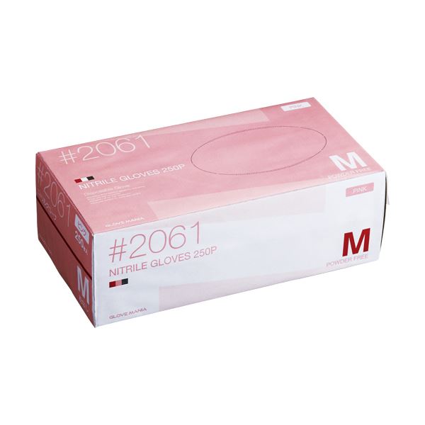 川西工業 ニトリル使いきり手袋 粉なし ピンク M #2061 1セット（2500枚：250枚×10箱） 送料無料の通販は 23,441円