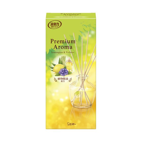 （まとめ） エステー玄関・リビング用 消臭力 Premium Aroma Stick レモングラス＆バーベナ 本体 65mL 1個 【×10セット】 送料無料の通販は