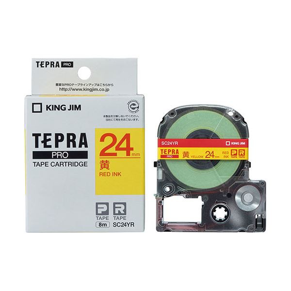 【5個セット】 KING JIM キングジム テプラPROテープ 24mm 黄/赤文字 KJ-SC24YRX5 送料無料の通販は 7,938円