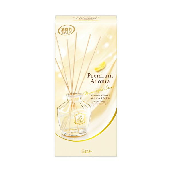（まとめ） エステー玄関・リビング用 消臭力 Premium Aroma Stick ムーンライトシャボン 本体 50mL 1個 【×10セット】 送料無料の通販は