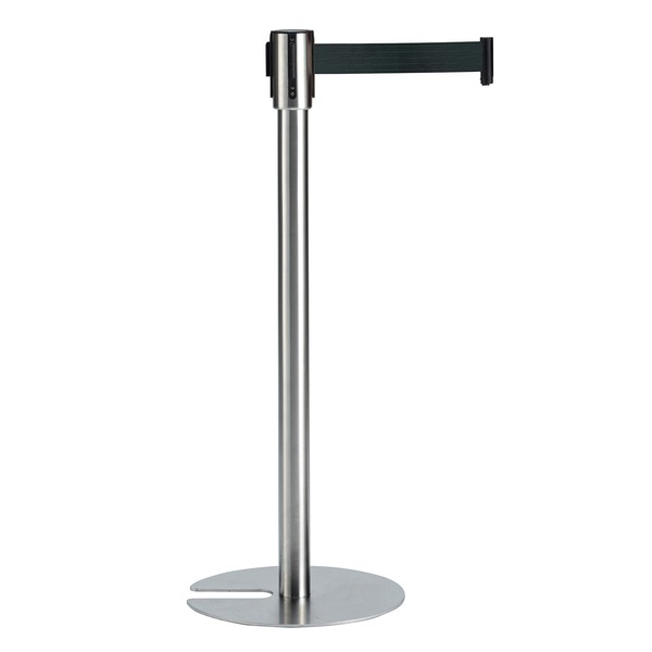 ベルトパーテーション スタンドUN ステン ベルト黒 屋内用 テラモト 案内 整列 誘導 仕切り 組立品 スタイリッシュなステンレス製パーテーションスタンド 屋内用に最適なベルト黒で組み立て簡単 送料無料の通販は