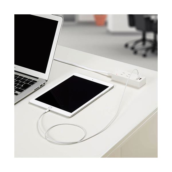 10個セット】 YAZAWA 雷ガード付2AC2USB2.1A 2.5m ホワイト