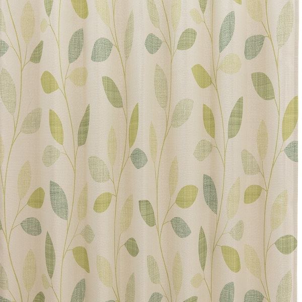 日本製 カーテン ドレープカーテン 遮光 3級遮光 洗える シンプル リーフ ナチュラル カジュアル タッセル付き ウォッシャブル 【幅150cm 長さ80 cm 1枚 グリーン】 緑 送料無料の通販は