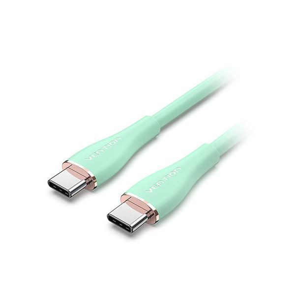 【3本セット】 VENTION 100W PD USB 2.0 C-Type to C-Type 急速充電ケーブル シリコンタイプ 1m ライトグリーン TA-8708X3 緑 送料無料の通販は