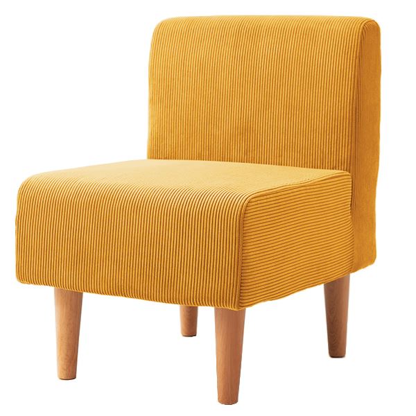 ダイニング ソファー 1人掛け コーディロイ生地 イエロー 肘なし ポケットコイル 日本製 国産 ソファ リビング家具 黄