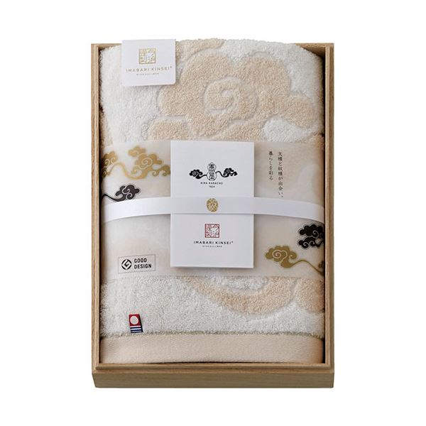 今治謹製 雲母唐長(KIRA KARACHO) 唐長文様コンパクトバスタオル(木箱入) オレンジ 約50×100cm C6053534 送料無料の通販は 8,147円