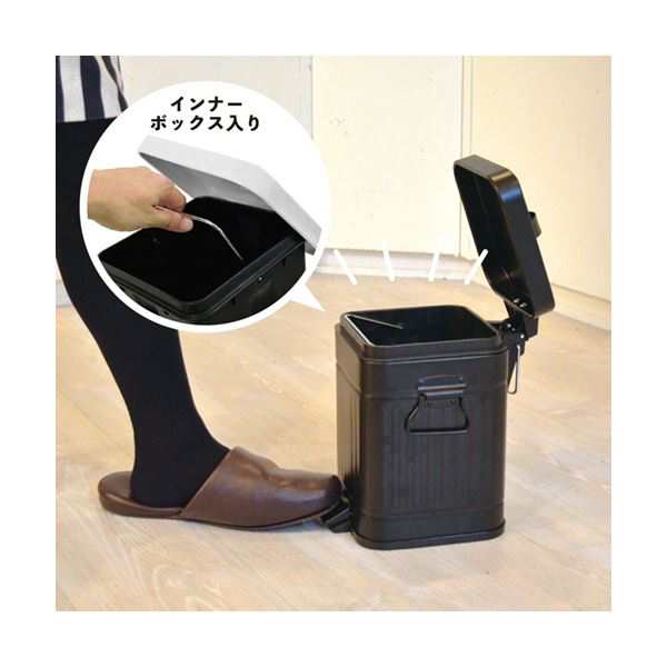 （まとめ） アントレックス Galvaダストボックス スクエア 3L マットグレー 1台 【×5セット】 キッチンやサニタリーにも最適 便利な中容器付き アントレックス Galvaダストボックス スクエア 3L マットグレー 1台【×5セット】 送料無料の通販は