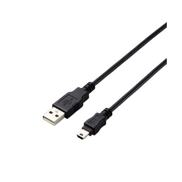 (まとめ) USB2.0A-miniBケーブル 配線 1.0m RoHS指令準拠(10物質) U2C-AM10BK/ID 1本【×10セット】 送料無料の通販は