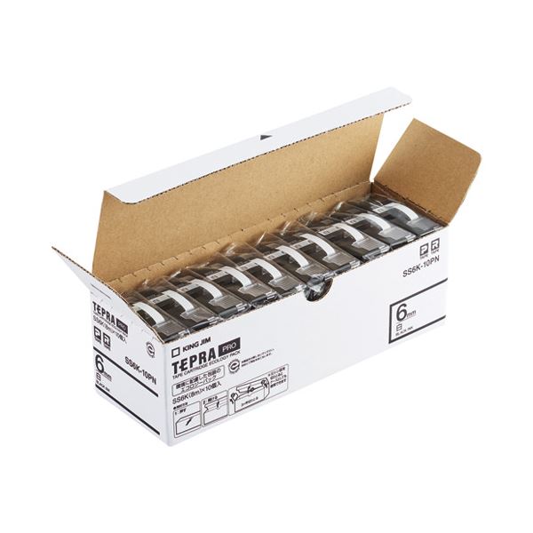 キングジム テプラPROテープST9K-10PN 透明/黒字9mm10P 透明な背景に黒い文字が映える 9mm幅のプロ仕様テープ10個セット キングジムのテプラPROテープST9K-10PN、登場 送料無料 10,091円