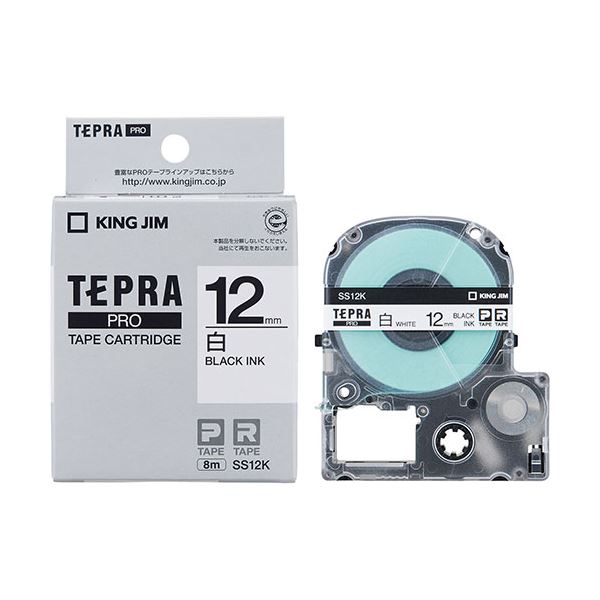【5個セット】 KING JIM キングジム テプラPROテープ白ラベル 12mm 黒文字 KJ-SS12KX5
