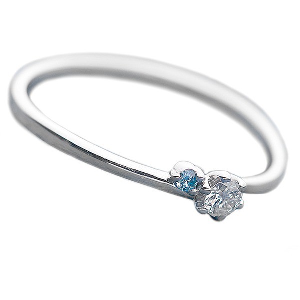 ダイヤモンド リング ダイヤ＆アイスブルーダイヤ 合計0.06ct 11.5号 プラチナ Pt950 指輪 ダイヤリング 鑑別カード付き 青 送料無料の通販は指輪・リング
