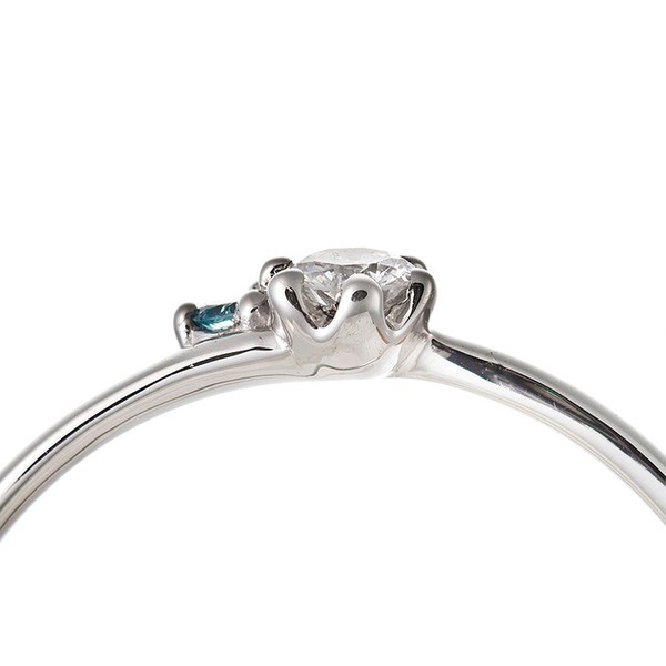 ダイヤモンド リング ダイヤ＆アイスブルーダイヤ 合計0.06ct 11.5号 プラチナ Pt950 指輪 ダイヤリング 鑑別カード付き 青 送料無料の通販は