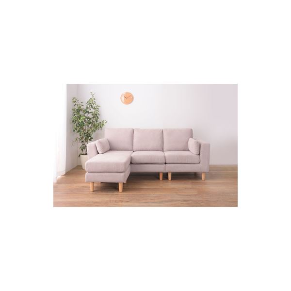 カウチソファー セット 約幅190cm ベージュ 木製フレーム 組立品 リビング ダイニング インテリア家具 プレゼント 送料無料の通販は 55,717円