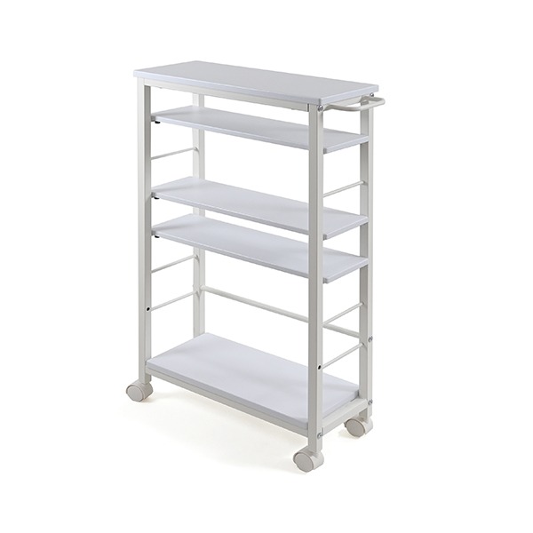 キッチン 台所 整理 収納 約幅53×奥行20.5×高さ85cm ホワイト 金属 スチール キャスター付 移動可能 車輪付き き スリム 整理 収納 ワゴン 整理 収納 家具 組立品 白 送料無料の通販は 6,131円