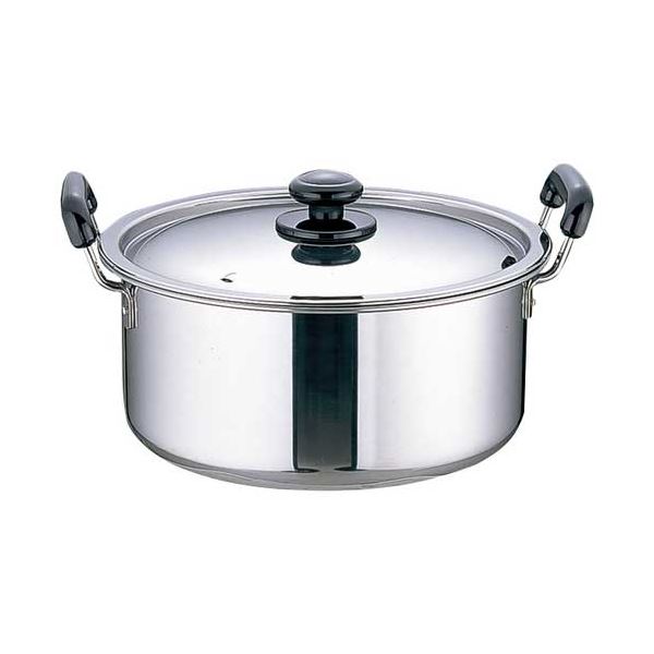 ステンレスプラ柄厚板実用鍋24cm ステンレス製の美しい柄が施された厚板製の実用鍋、直径24cm 料理を楽しむための頼れる相棒として、使い勝手も抜群 送料無料の通販は