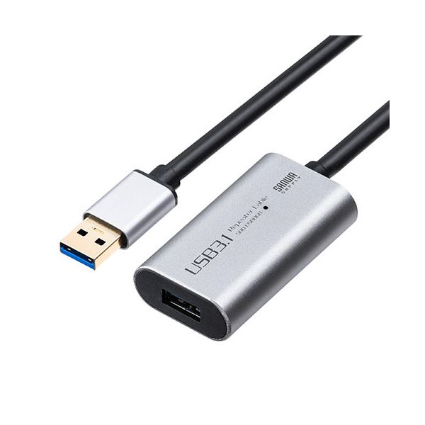 サンワダイレクトUSB延長ケーブル 配線 (USB 3.21・アクティブタイプ・ACアダプタ付属・バス/セルフパワー) 10m 500-USB0681本 送料無料の通販は