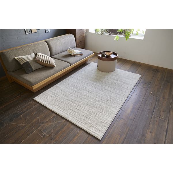 ラグ マット 絨毯 約幅130×長さ190cm アイボリー 無地 洗える ウォッシャブル 日本製 国産 防ダニ 滑り止め加工 エクリュ リビング 乳白色 送料無料の通販は