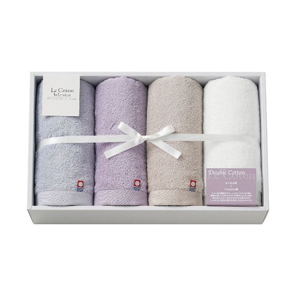 ル コトン ベルスール ダブルコットンフェイスタオル4枚セット 9115-065 至福の触感、贅沢な柔らかさ 究極のフェイスタオル4枚セット、コットンの極み 送料無料の通販は 7,930円