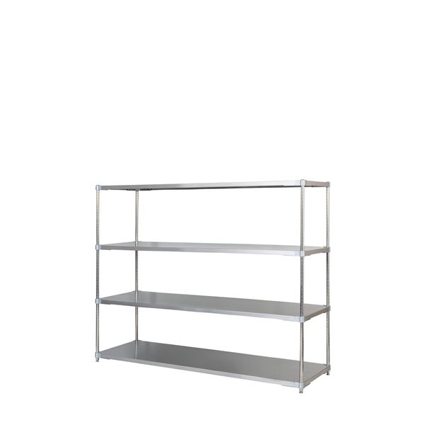 ステンレスシェルフ60×120cm 2段・H70cm 組立式 ステンレスシェルフ オープンラック 収納ラック ラック 収納棚