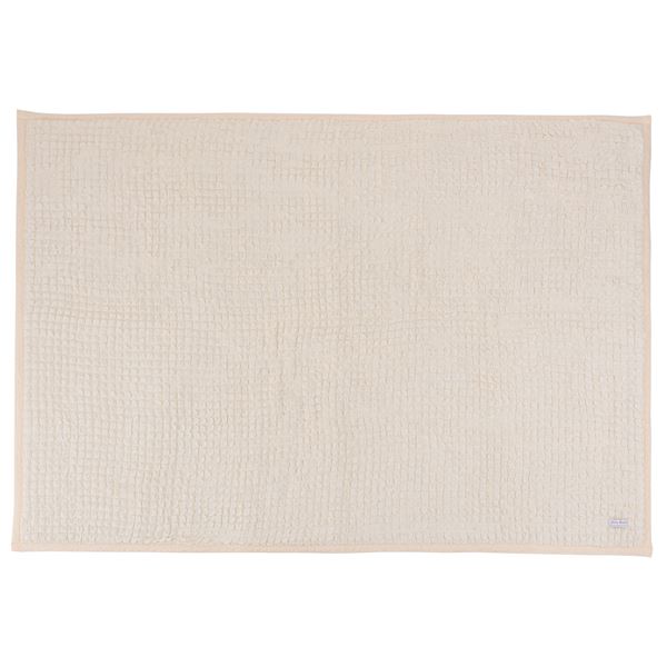 冷感 ラグ マット 約 幅190×奥行130cm アイボリー 接触冷感 裏面滑り止め付き ポップコーンラグ 生活雑貨 日用雑貨 乳白色 送料無料の通販は