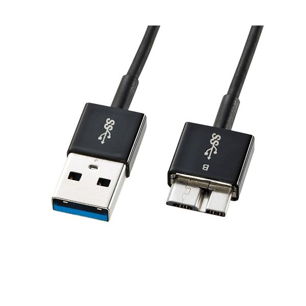 【5個セット】 USB3.0マイクロケーブル 配線 (A-MicroB) 0.5m 超ごく細 KU30-AMCSS05KX5 送料無料