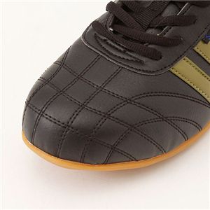 バイカー 鋼製 アイアントゥ スニーカー 靴 23.5cm ブラック×ブラウン 合皮 フェイクレザー 合成皮革 合成ゴム シューズ バイク オートバイ 黒 茶 送料無料