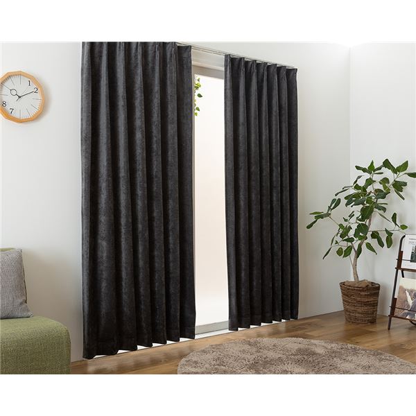 遮光カーテン 幅100cm×丈110cm 2枚 ダークグレー 1級遮光 洗える ウォッシャブル 日本製 国産 無地 アジャスターフック タッセル付き カーテン 送料無料の通販は 6,965円