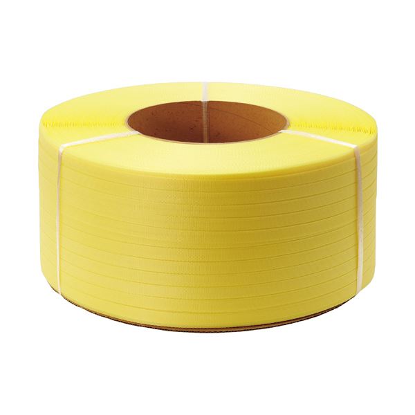 TANOSEEPPバンド 自動梱包機用 15mm×2500m 黄 1セット（4巻） 自動梱包機用の15mm幅のバンド、2500mの長さで黄色い巻き 効率的な梱包をサポートする4巻セット 送料無料の通販は
