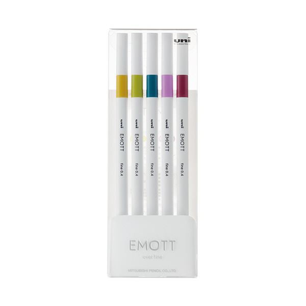 （まとめ）三菱鉛筆 水性サインペン EMOTT5色セット No.8 レトロ アンティーク ヴィンテージ カラー PEMSY5C.NO8 1パック【×3セット】 送料無料の通販は