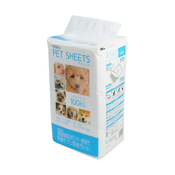 (まとめ）ペットプロジャパン PetPro ペットシーツ レギュラー 1パック（100枚）【×10セット】 ペットの快適なトイレタイムをサポート 1パックで100回分の使い捨てペットシーツ【10セット】 送料無料の通販は